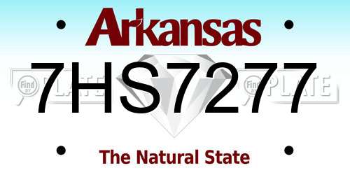 7HS7277 Arkansas License Plate