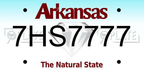 7HS7777 Arkansas License Plate