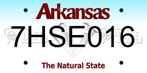 7HSE016 Arkansas License Plate