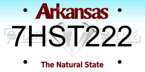 7HST222 Arkansas License Plate