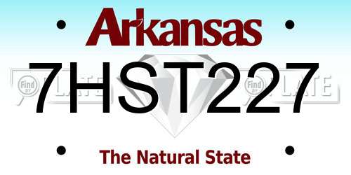 7HST227 Arkansas License Plate