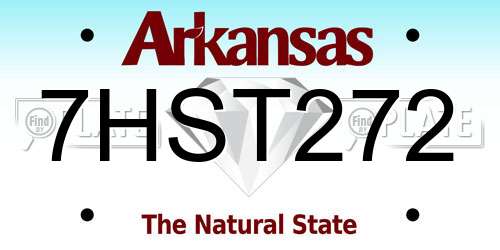 7HST272 Arkansas License Plate