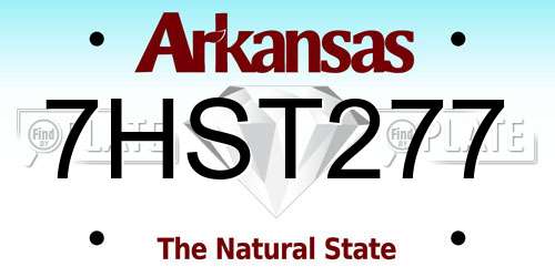 7HST277 Arkansas License Plate