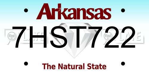 7HST722 Arkansas License Plate