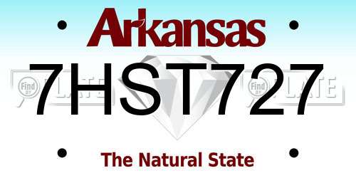7HST727 Arkansas License Plate