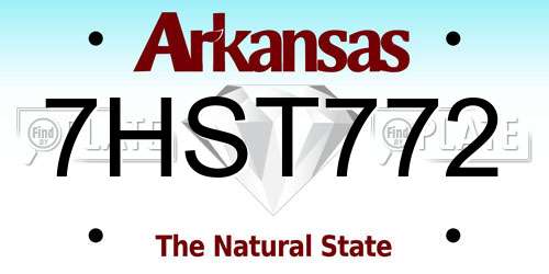 7HST772 Arkansas License Plate