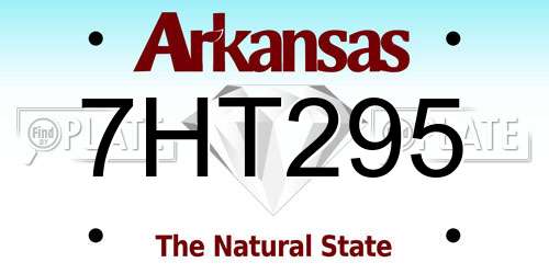 7HT295 Arkansas License Plate