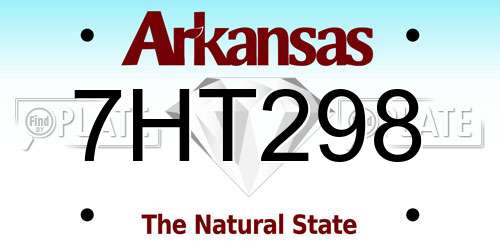 7HT298 Arkansas License Plate