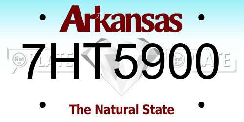 7HT5900 Arkansas License Plate