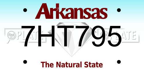 7HT795 Arkansas License Plate