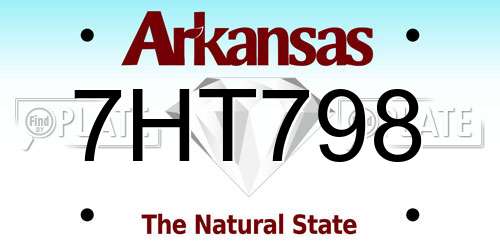 7HT798 Arkansas License Plate