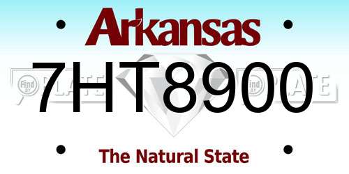 7HT8900 Arkansas License Plate