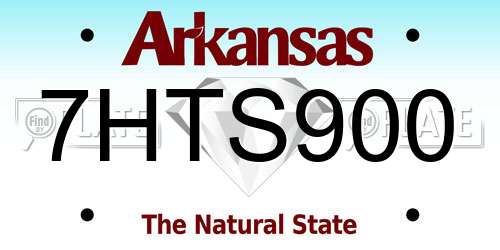 7HTS900 Arkansas License Plate