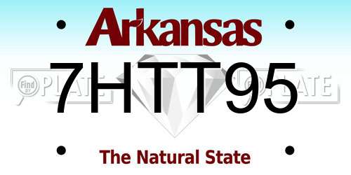 7HTT95 Arkansas License Plate