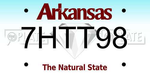7HTT98 Arkansas License Plate