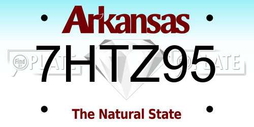 7HTZ95 Arkansas License Plate