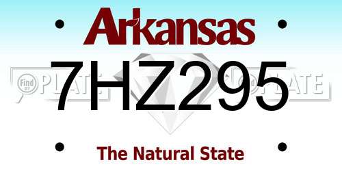 7HZ295 Arkansas License Plate