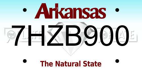 7HZB900 Arkansas License Plate