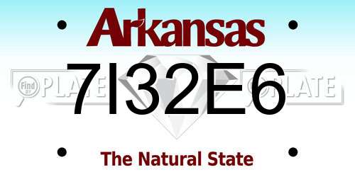 7I32E6 Arkansas License Plate