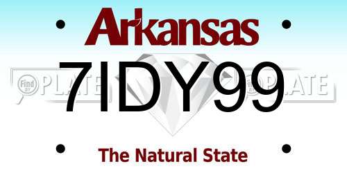 7IDY99 Arkansas License Plate