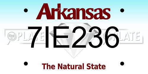 7IE236 Arkansas License Plate