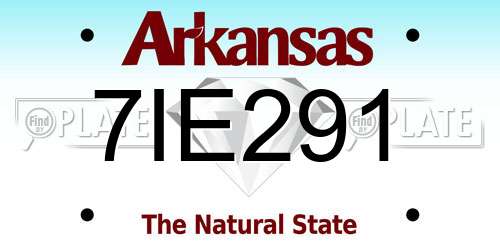 7IE291 Arkansas License Plate