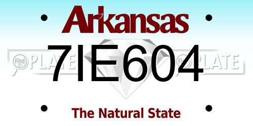 7IE604 Arkansas License Plate