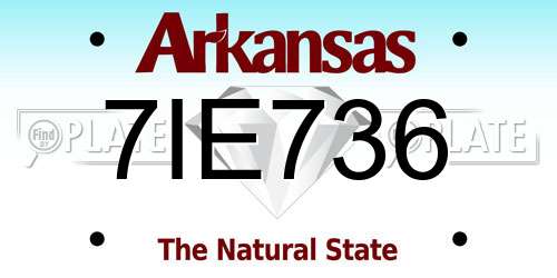 7IE736 Arkansas License Plate