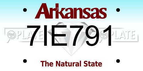 7IE791 Arkansas License Plate