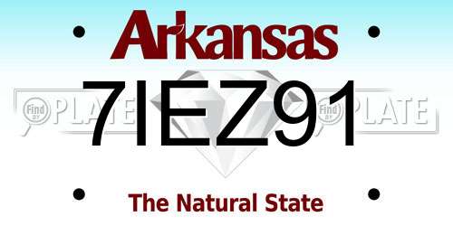 7IEZ91 Arkansas License Plate