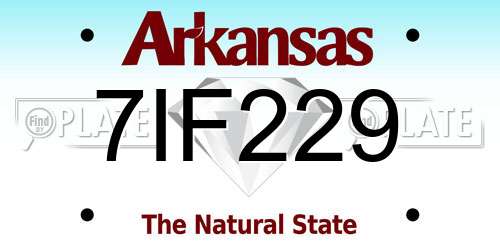 7IF229 Arkansas License Plate