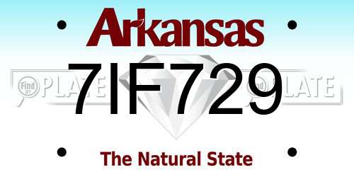 7IF729 Arkansas License Plate