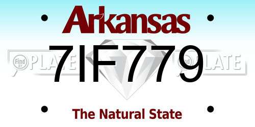 7IF779 Arkansas License Plate