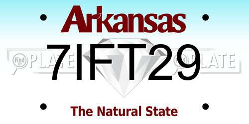 7IFT29 Arkansas License Plate