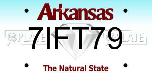 7IFT79 Arkansas License Plate
