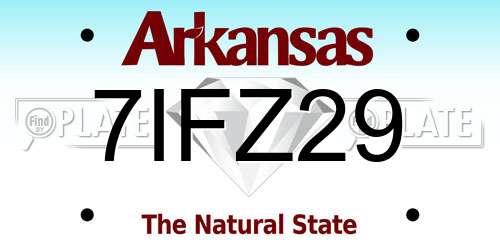 7IFZ29 Arkansas License Plate