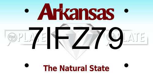 7IFZ79 Arkansas License Plate