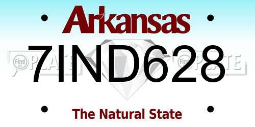 7IND628 Arkansas License Plate