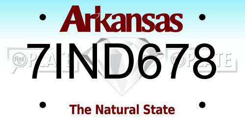 7IND678 Arkansas License Plate