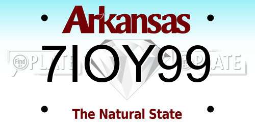 7IOY99 Arkansas License Plate