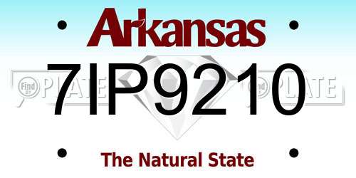 7IP9210 Arkansas License Plate