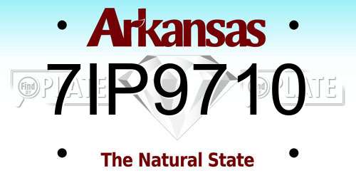 7IP9710 Arkansas License Plate