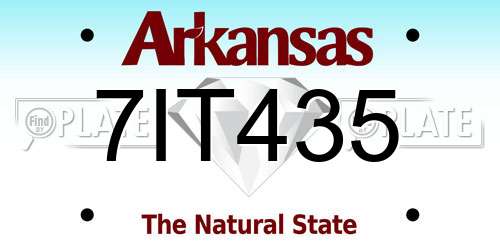 7IT435 Arkansas License Plate