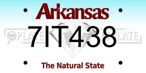 7IT438 Arkansas License Plate