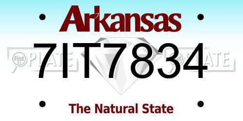 7IT7834 Arkansas License Plate