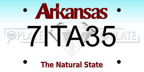 7ITA35 Arkansas License Plate