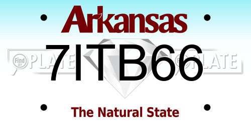 7ITB66 Arkansas License Plate
