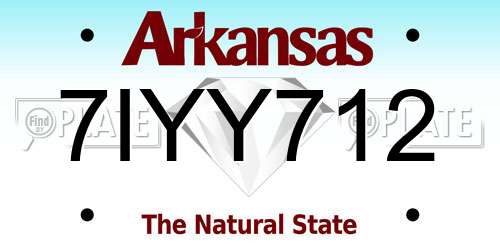 7IYY712 Arkansas License Plate