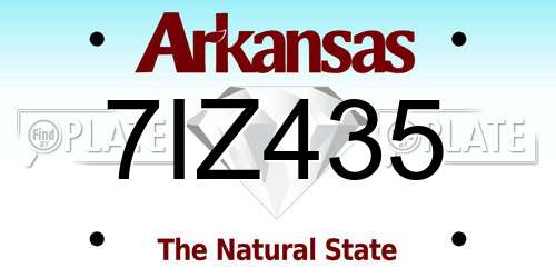 7IZ435 Arkansas License Plate