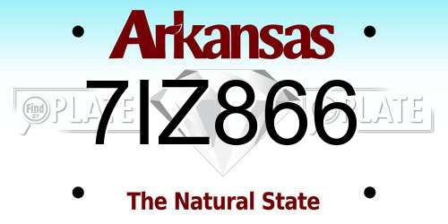 7IZ866 Arkansas License Plate